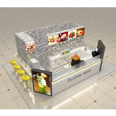 High-End  fruit juice kiosk bubble tea booth ice cream counter design for sale